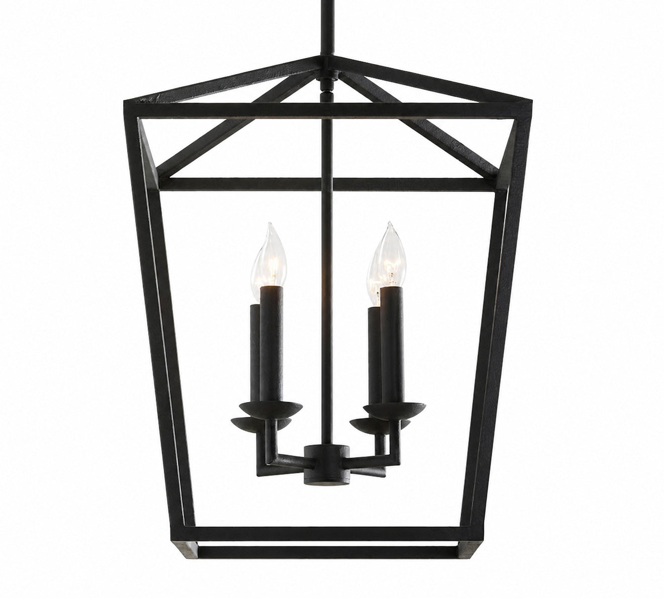 Rowan Bronze and Brass Lantern Pendant Light - Steel Hanging Ceiling Fixture