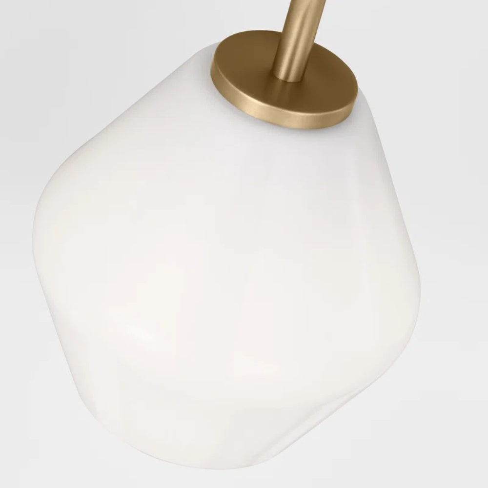 Vintage 3 Light Vanity Wall Light - Metal Glass Shades Bath Wall Sconce