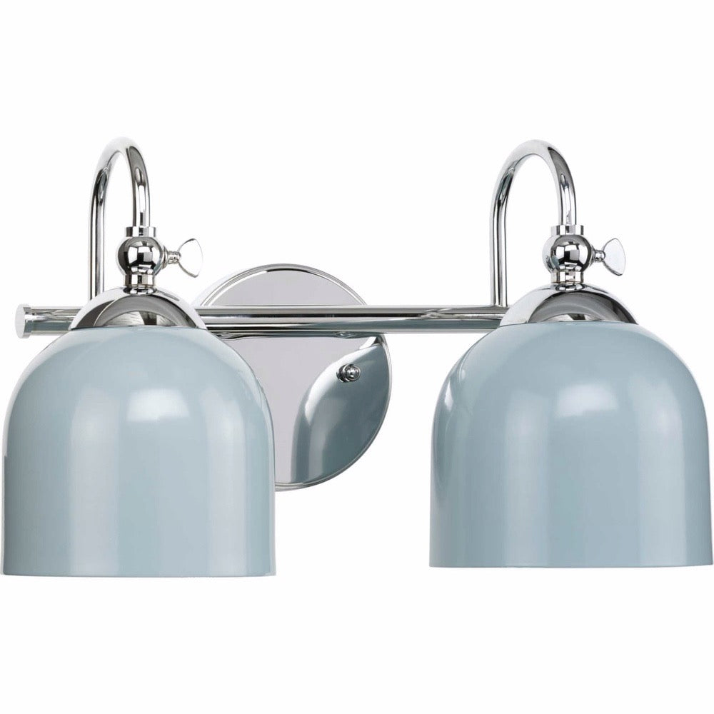 Farmhouse Metal Shade Bath Vanity Light - Chrome Polished Wall Sconce