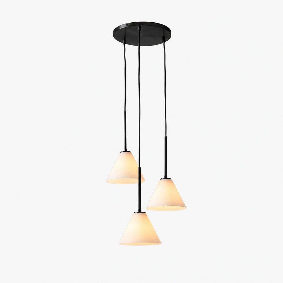 Conica 3-Light Cone Chandelier - Sculptural Glass Pendant Lighting Modern Style