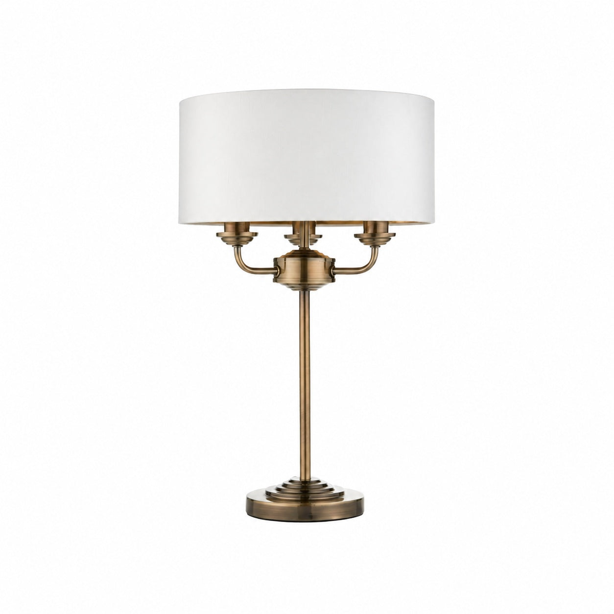Tela 1‑Light and 3‑Light Table Lamp – Modern Linen & Metal for Bedside or Living Room