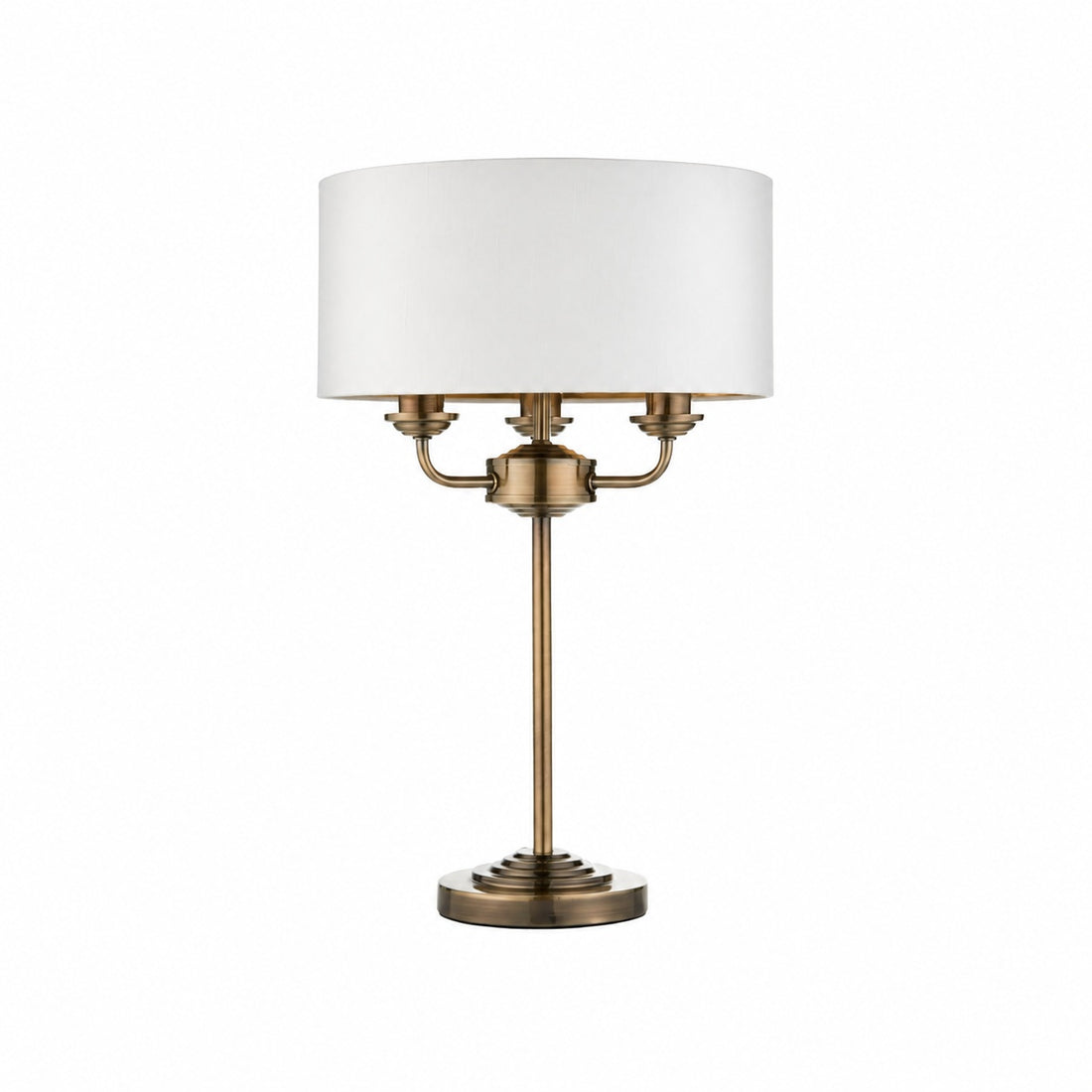 Tela 1‑Light and 3‑Light Table Lamp – Modern Linen & Metal for Bedside or Living Room