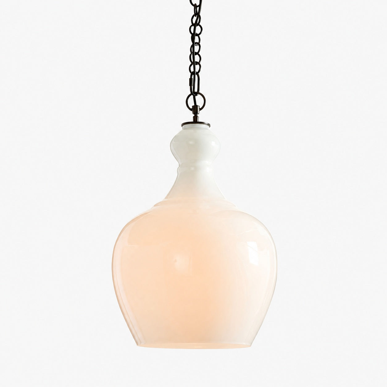 Lawson Glass Pendant Light - Recycled & Milk Glass with Bronze Accent