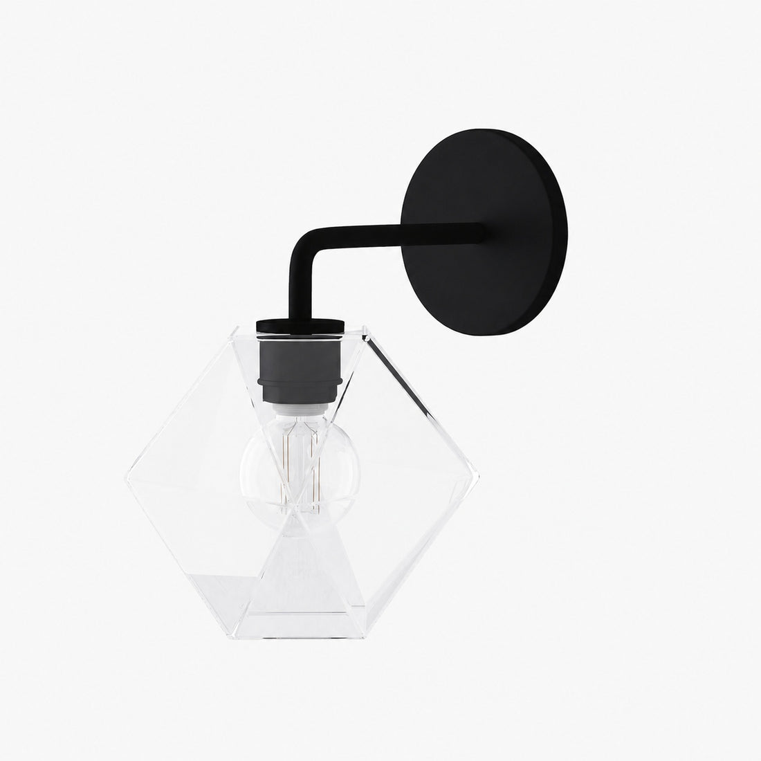Talvior Geometric Modern Bathroom Sconce - Faceted Shade Light in Luxe Finishes