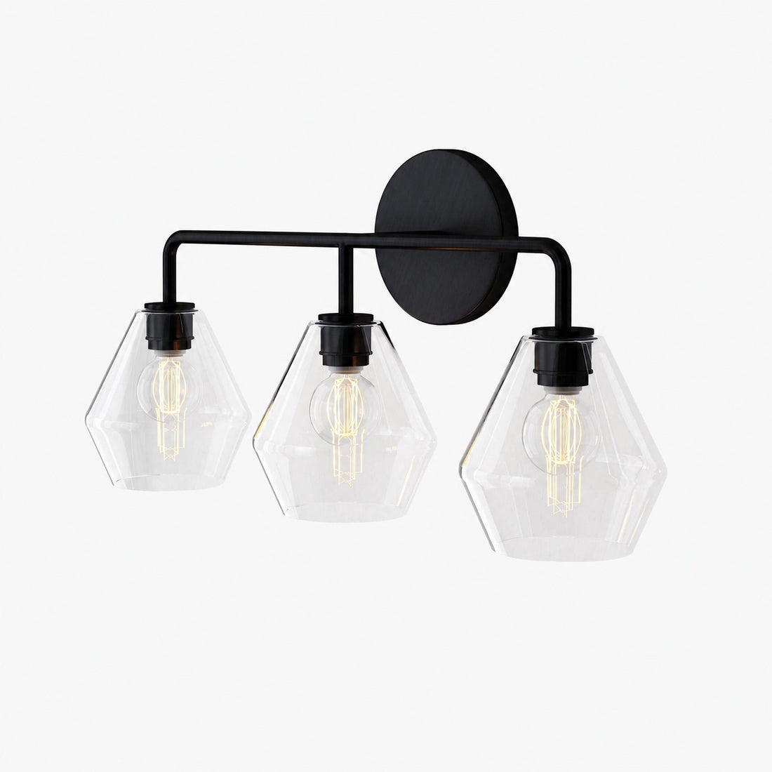 Merin Multi Head Dressing Table Wall Lamp - Metal And Glass Sculptural Lamp