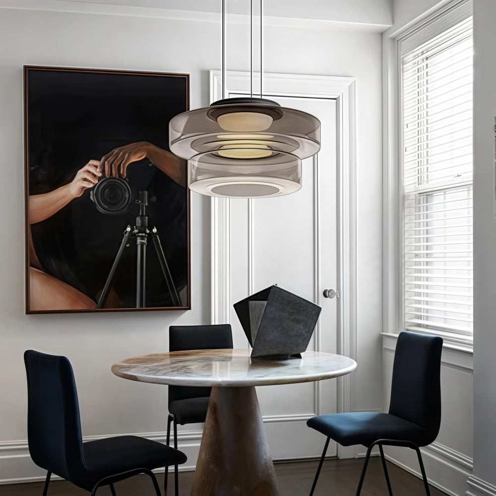 Green Glass Pendant Light - Nordic Levels Series Hanging Light