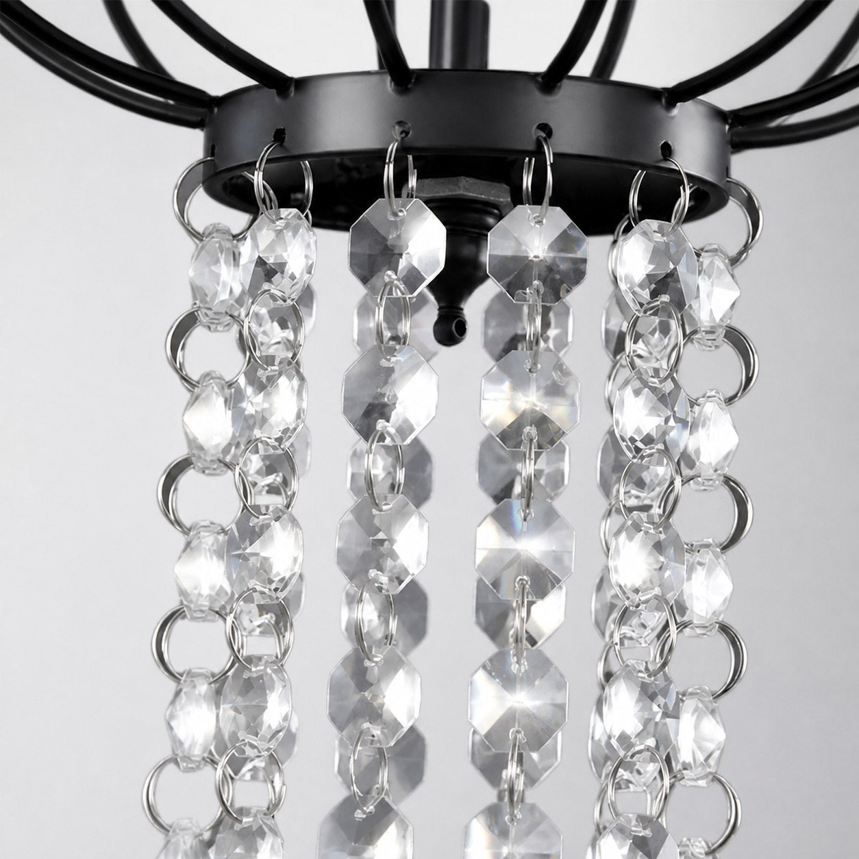 Crystallis Modern Metal Structure Crystal Chandelier - Luxury Lighting for Living Room