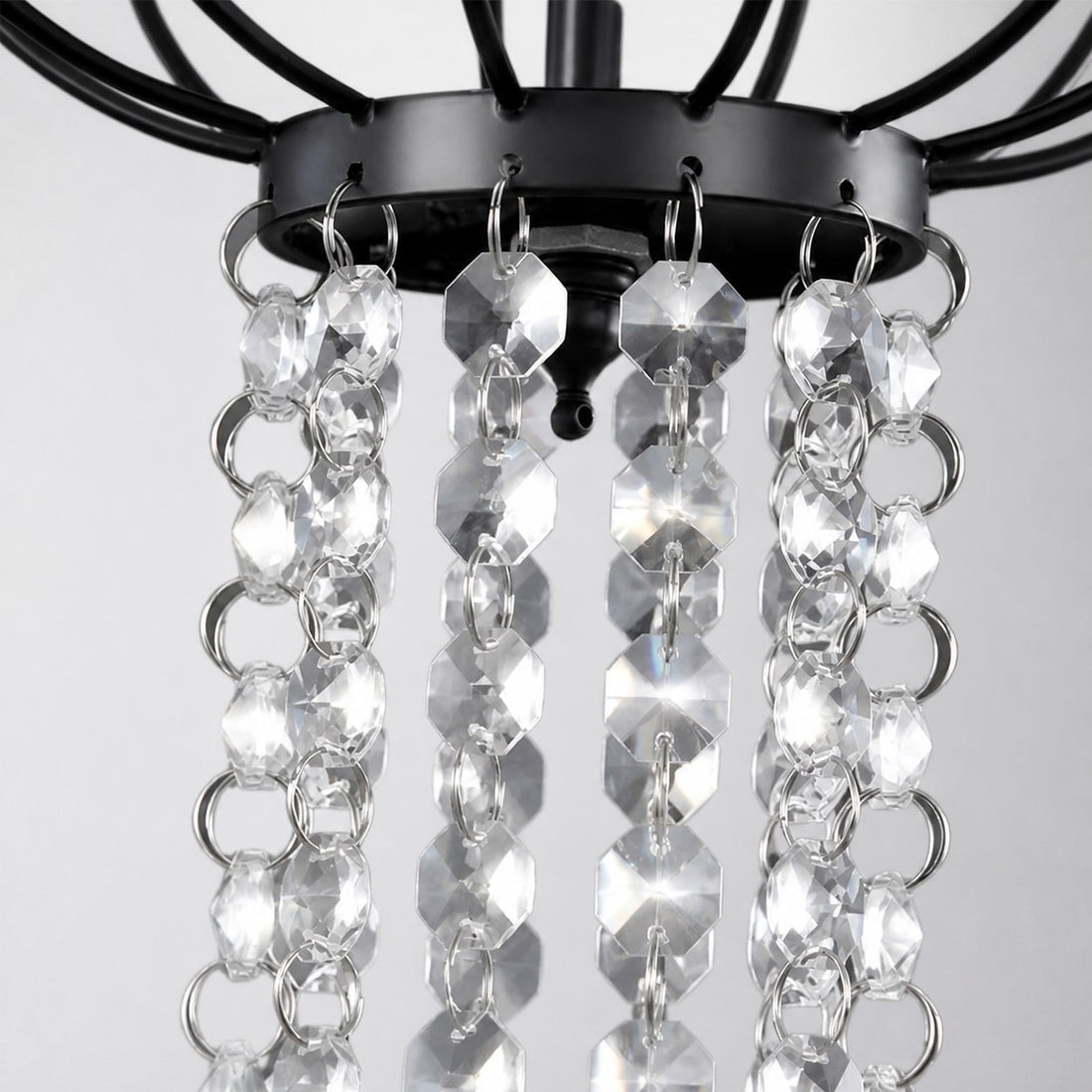 Crystallis Modern Metal Structure Crystal Chandelier - Luxury Lighting for Living Room