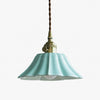 Vintage Celadon Ceramic Lotus Pendant Light