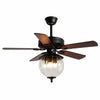 Konoha and Banana Leaf Wooden Ceiling Fan Light