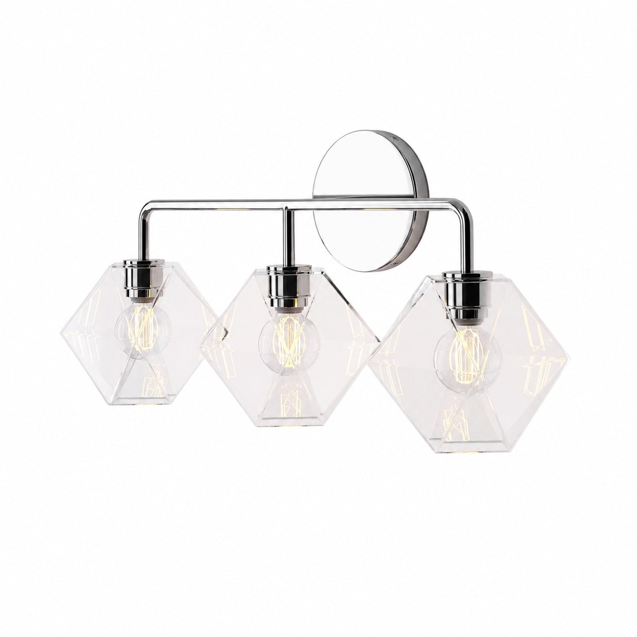 Talvior Geometric Modern Bathroom Sconce - Faceted Shade Light in Luxe Finishes