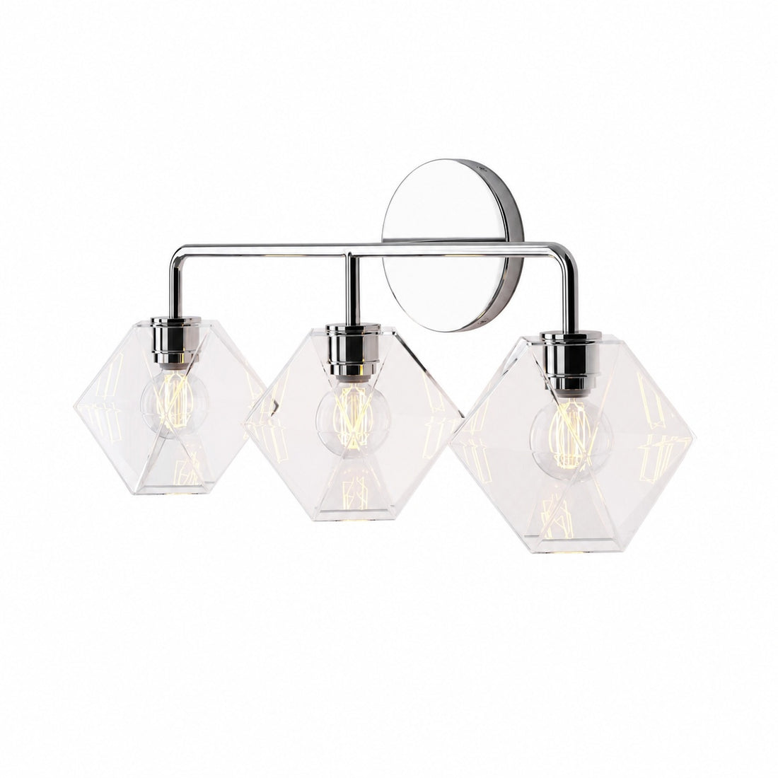 Talvior Geometric Modern Bathroom Sconce - Faceted Shade Light in Luxe Finishes