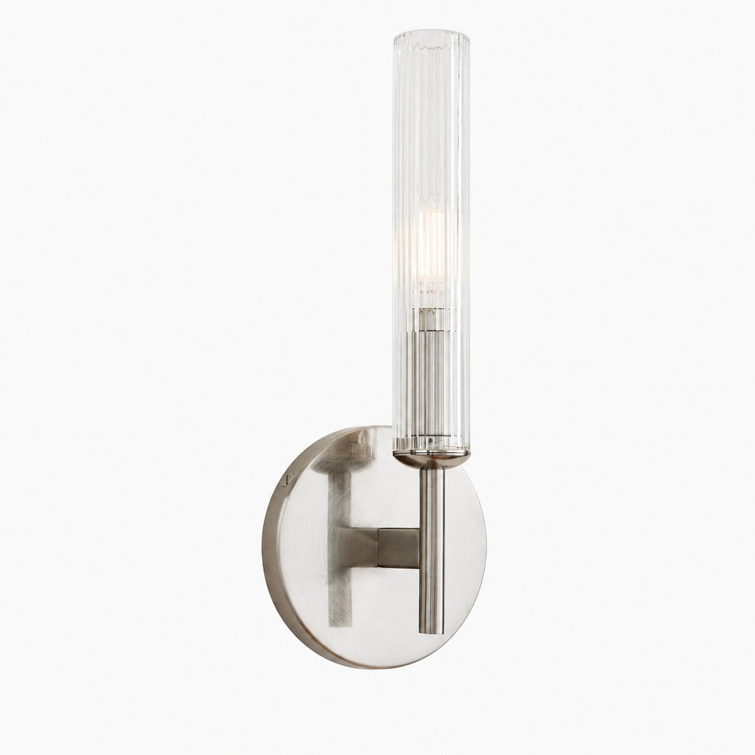 Bravira Ribbed Glass Wall Lamp - Tube Metal Light in Classic Finishes