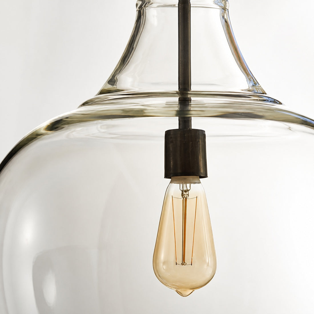 Lirra Hand Blown Glass Hanging Light – Industrial Style for Living Rooms and Entryways U11
