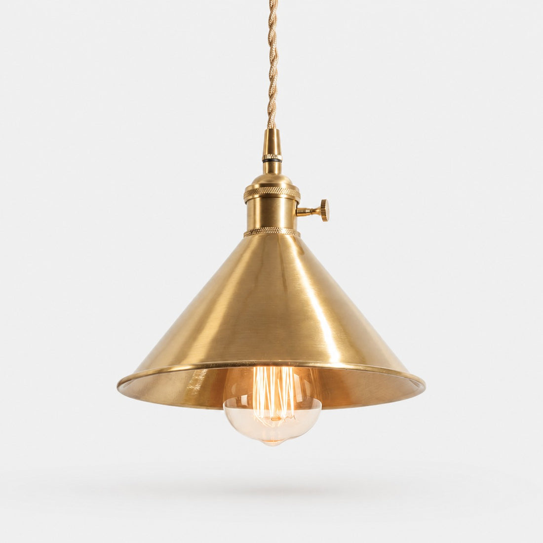 Tapered Cone brass pendant light