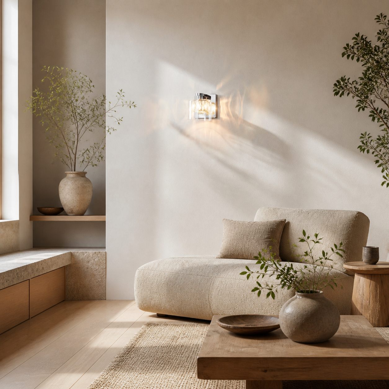Glomara Sculpted Metal Wall Lamp – Transitional Sconce Ambient Lighting for Bedrooms and Entryways