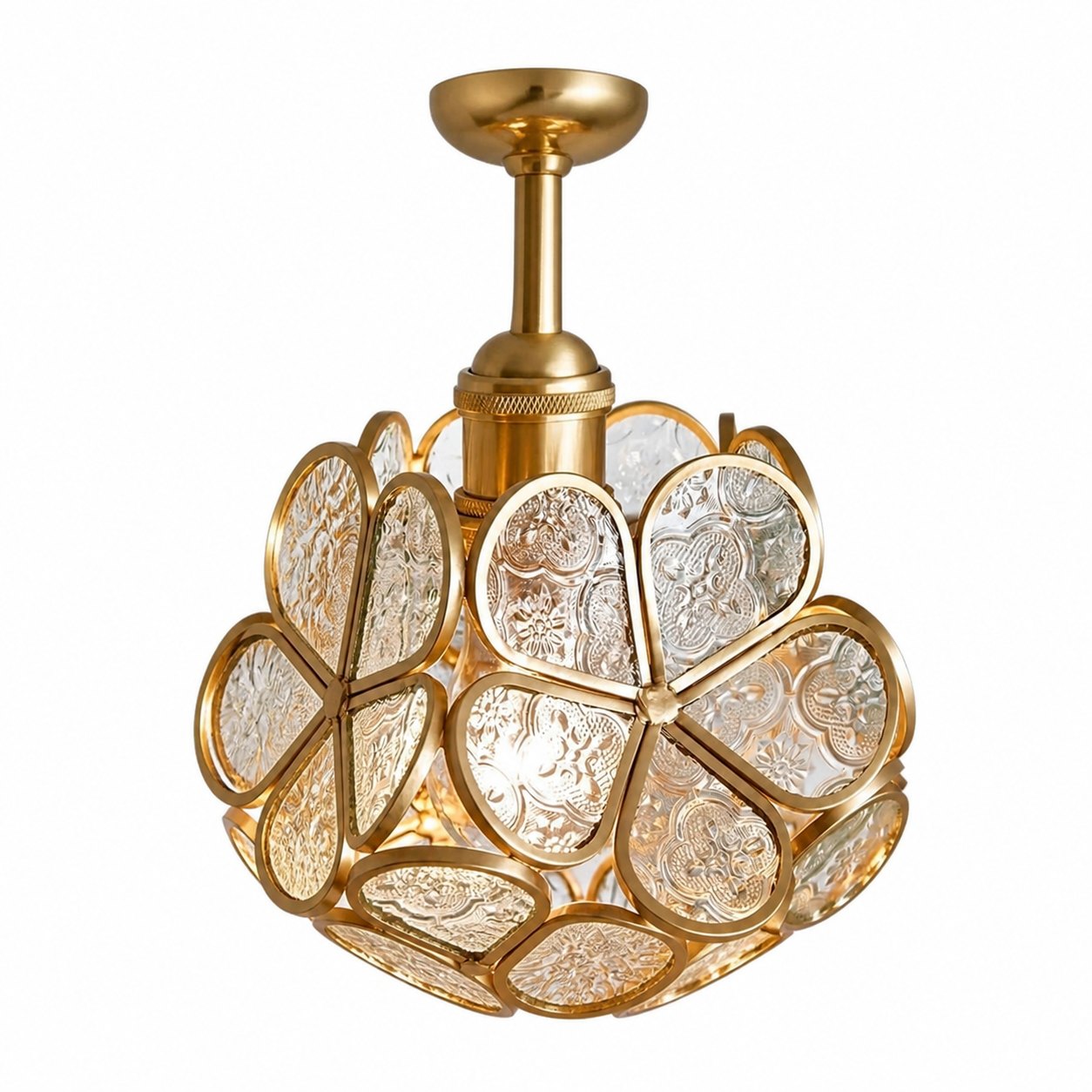 FloriVitre Pendant Light with Petal Silhouette - Vintage Style Lighting for Home Spaces