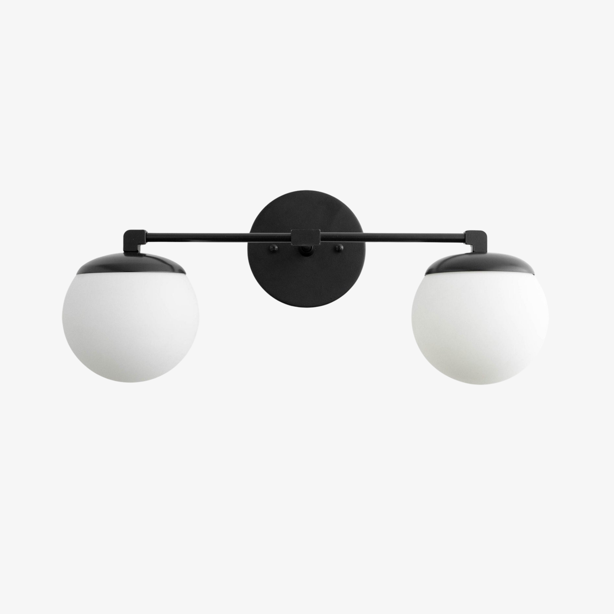 Glorica Glass Vanity Light - Art Deco Brass Wall Globe Fixture Modern