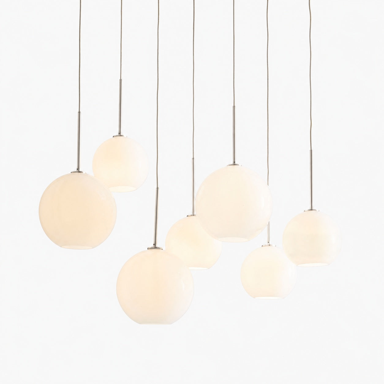 Selvion Elegant 7-Light Globe Chandelier – Glass Pendant Light