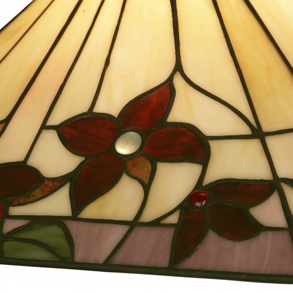 TF Camillo Classic Patterned Pendant Light – Stained Glass Lamp for Bedroom or Hallway
