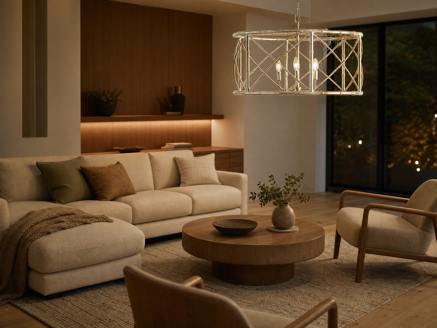 Double Arm Bamboo Sconce