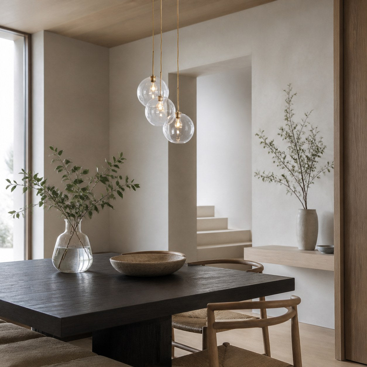 Selvion Minimalist Crystal Chandelier - Handcrafted Glass Sculptural Lighting Fixture