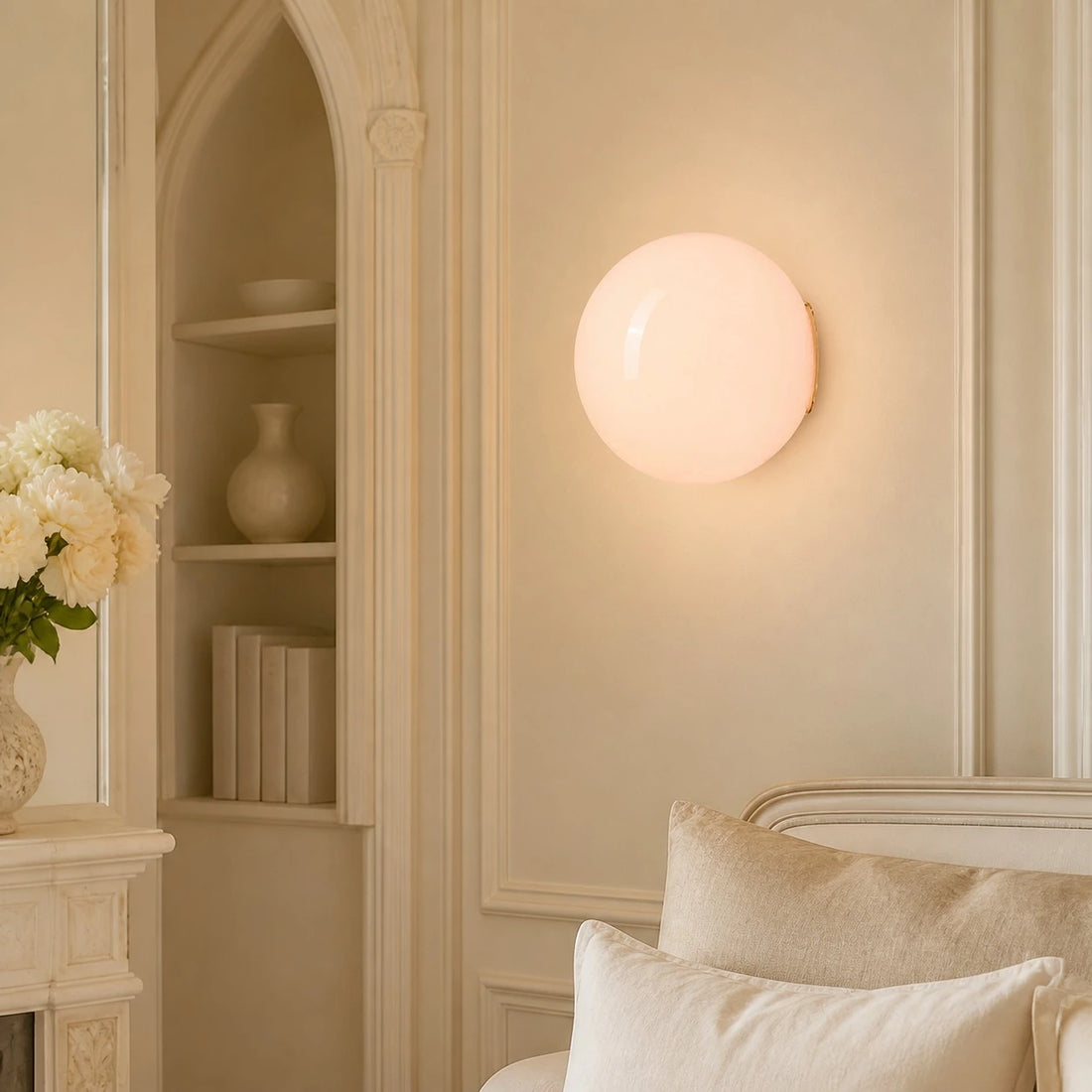 Pink Luma wall sconce in an interior
