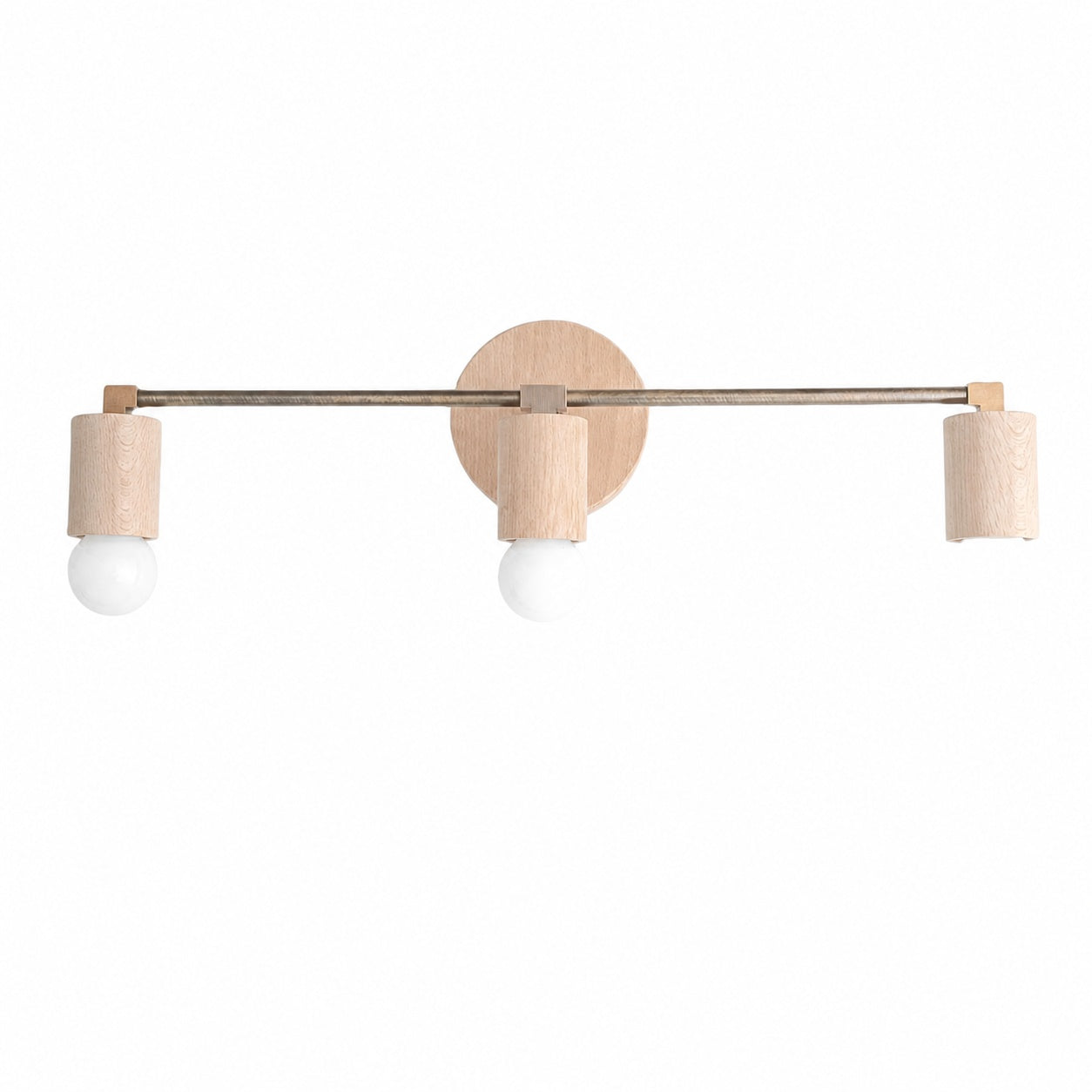 Mobilux Line Wood and Vanity Light - Bohemian Bathroom Lighting Fixture