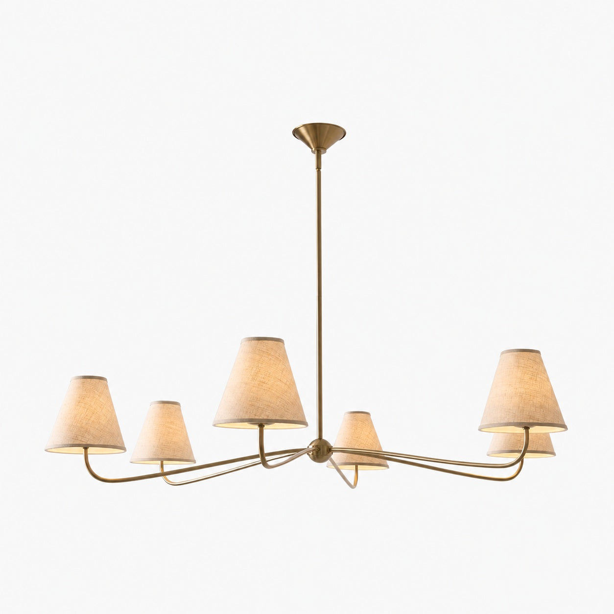 Fibura Metal Modern Linen Shade Linear Chandelier - Clean Lines