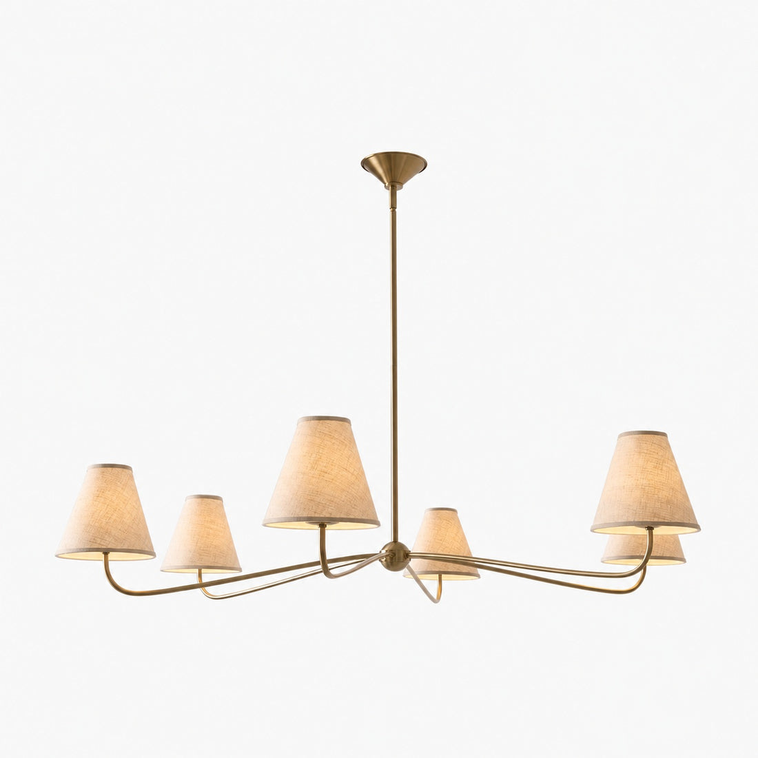 Fibura Metal Modern Linen Shade Linear Chandelier - Clean Lines