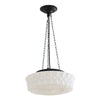 Vintage Cream Glass Cylinder Shade Chandelier with Iron