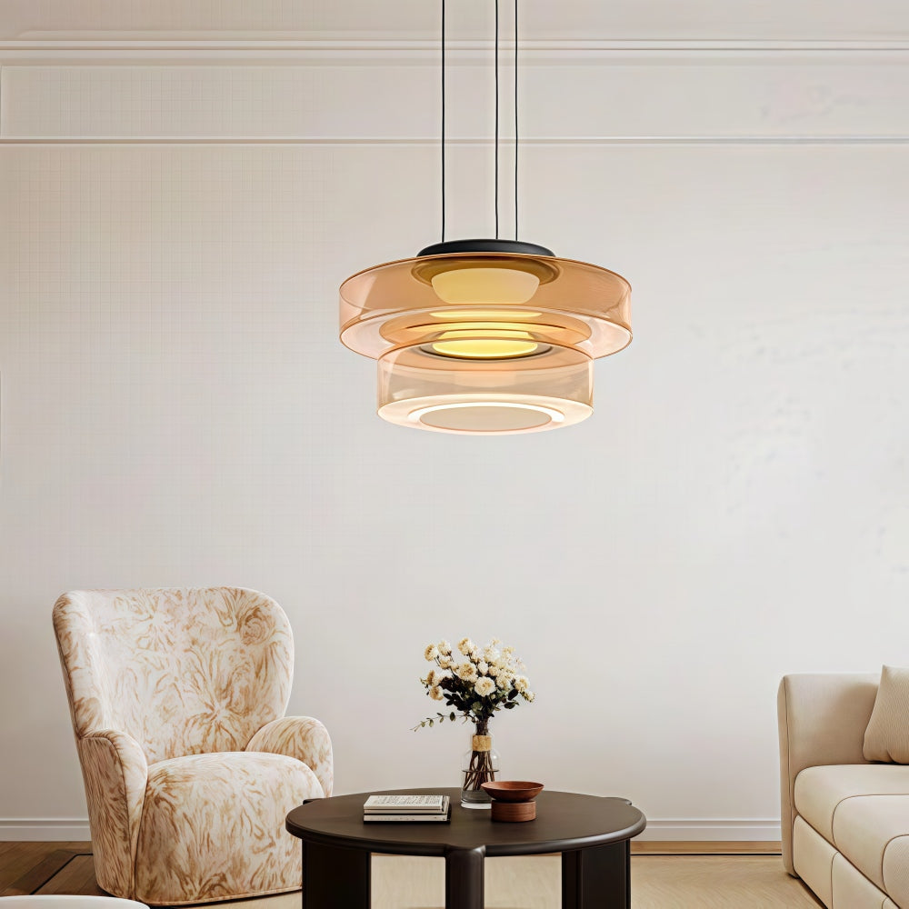 Green Glass Pendant Light - Nordic Levels Series Hanging Light