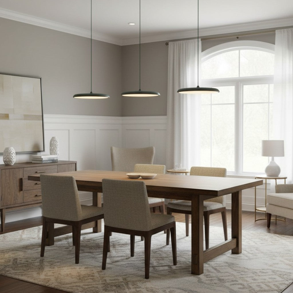 Astris Modern Disc Pendant Lighting - Soft Glow LED Hanging Light for Dining Room and Living Space