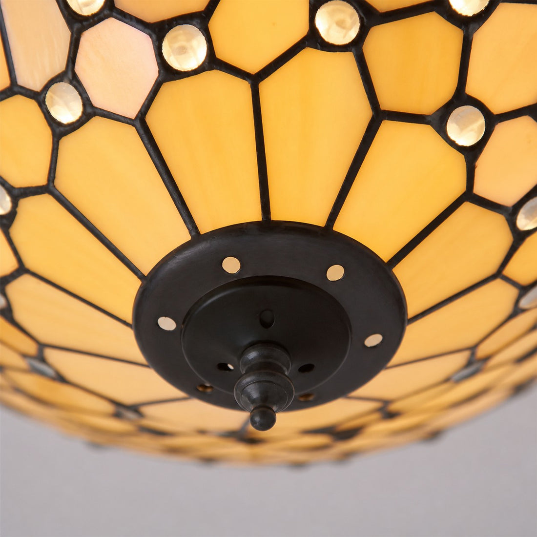 TF Pearl Handcrafted Tiffany Ceiling Light – Art Deco Stained Glass Light for Hallway or Living Room