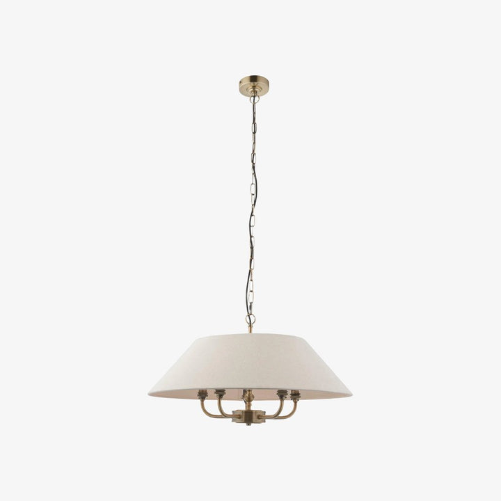 Zevatik Pendant Lamp with Linen Shade – Classic Multi-Light Design for Dining and Living