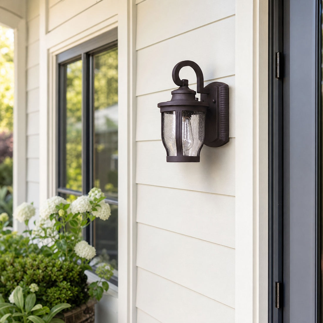 Vintage Rain Glass Outdoor Wall Sconce