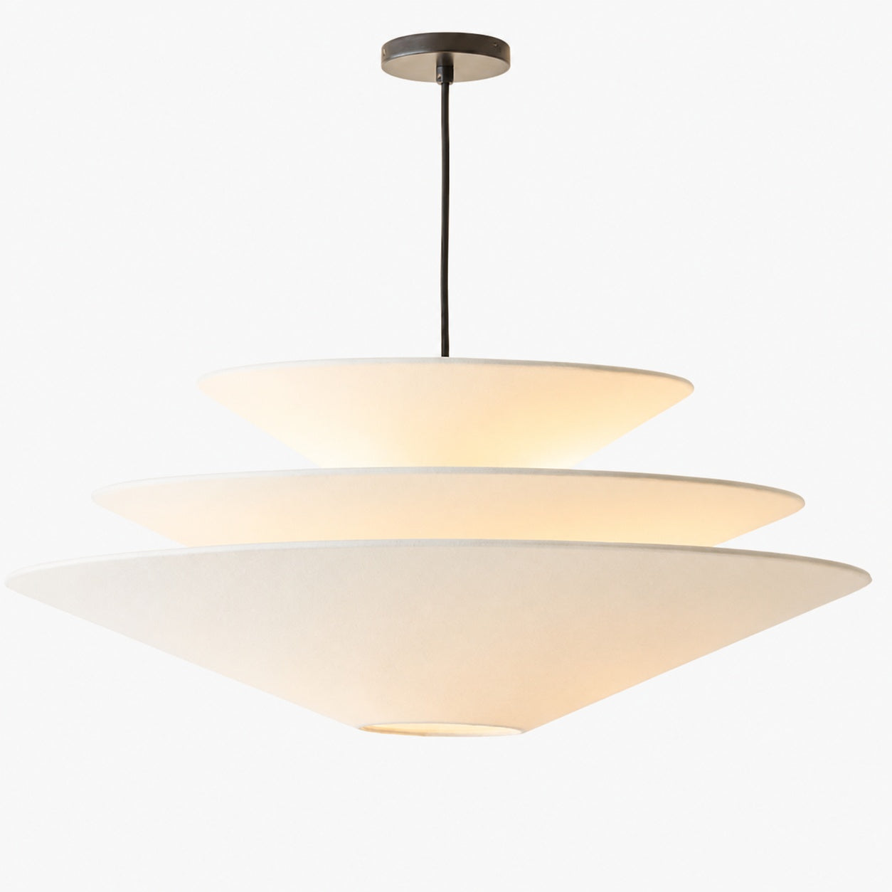 Solivara Pendant – Linen Pendant Light – Layered Shade