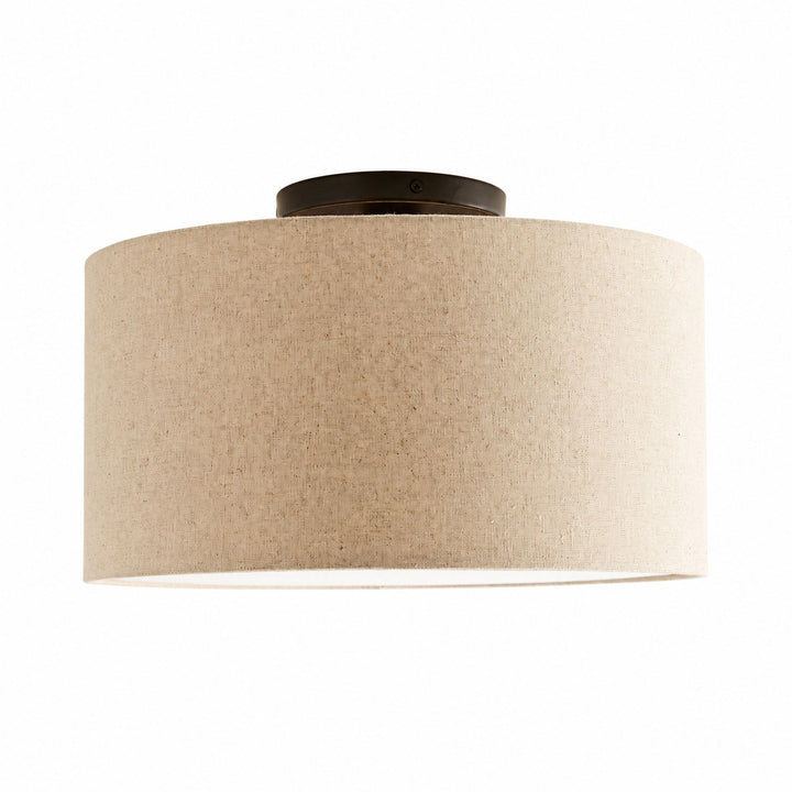 Jelvane Drum Flush Mount with Fabric Shade