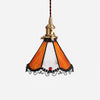 Orange stained glass single pendant light