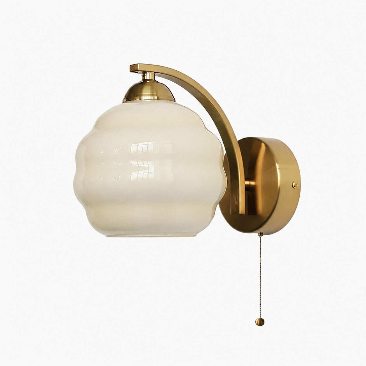 Curvona Bauhaus Milk Glass Wall Sconce - Minimalist Decor Upgrade