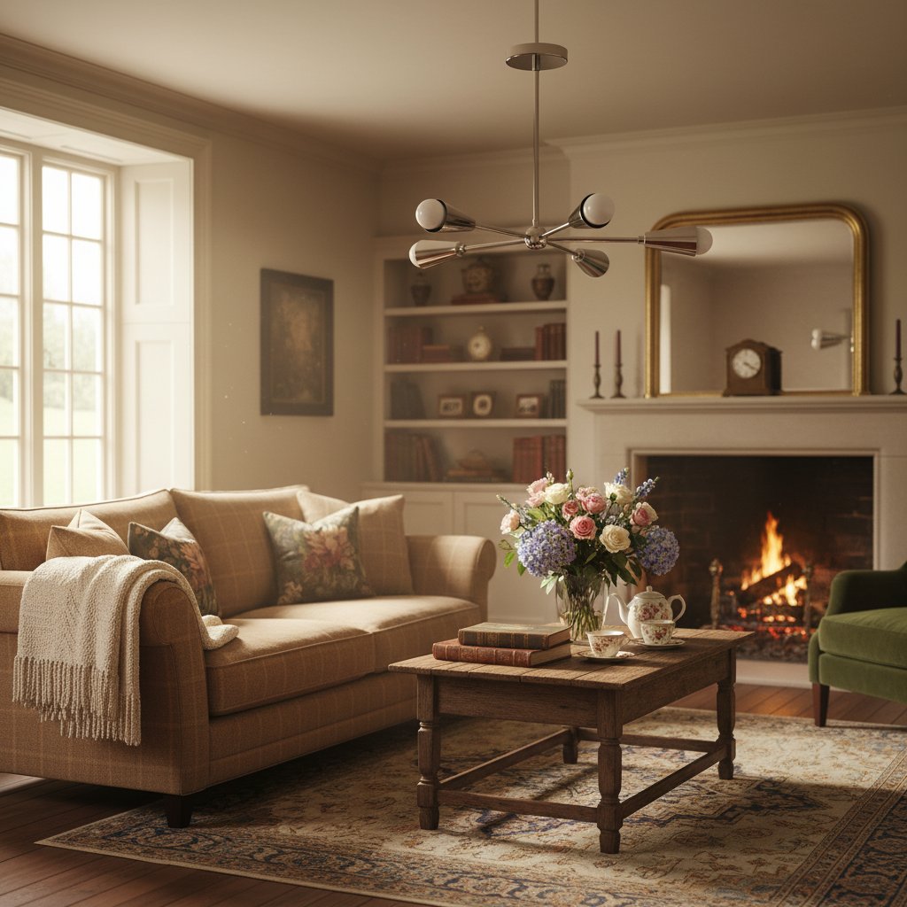 Pyralis Cone Semi Flush Brass Chandelier - Gold Modern Sputnik Light Fixture