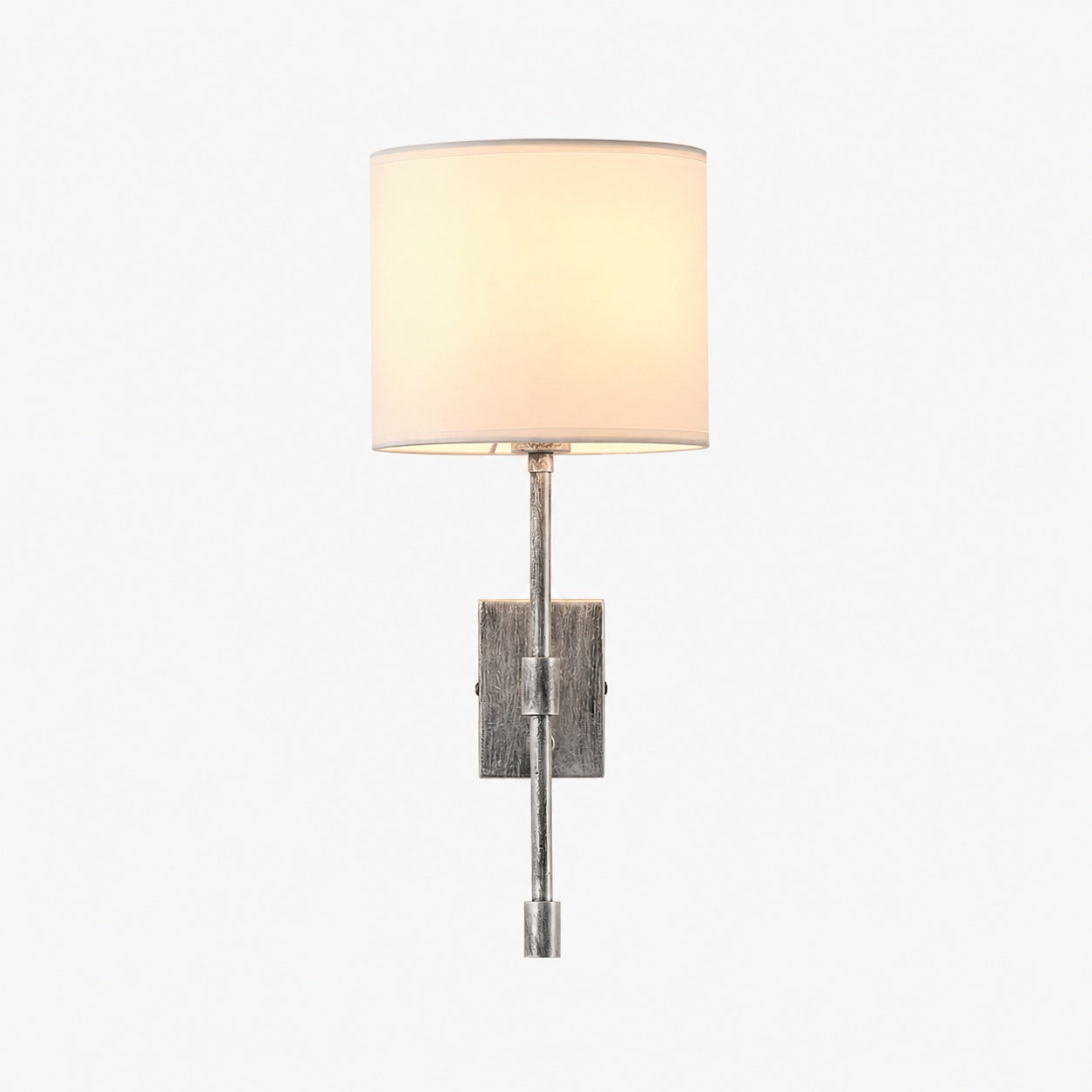 Atticus Fabric Shade Wall Sconce - Modern Brass Wall Light for Bedroom and Hallway