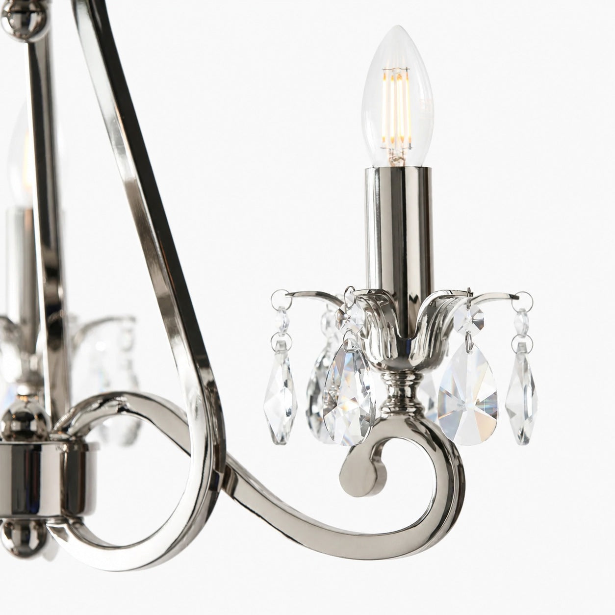 Talonis Crystal Chandelier - Traditional Candle-Style Brass and Nickel for Living Room and Dining Room