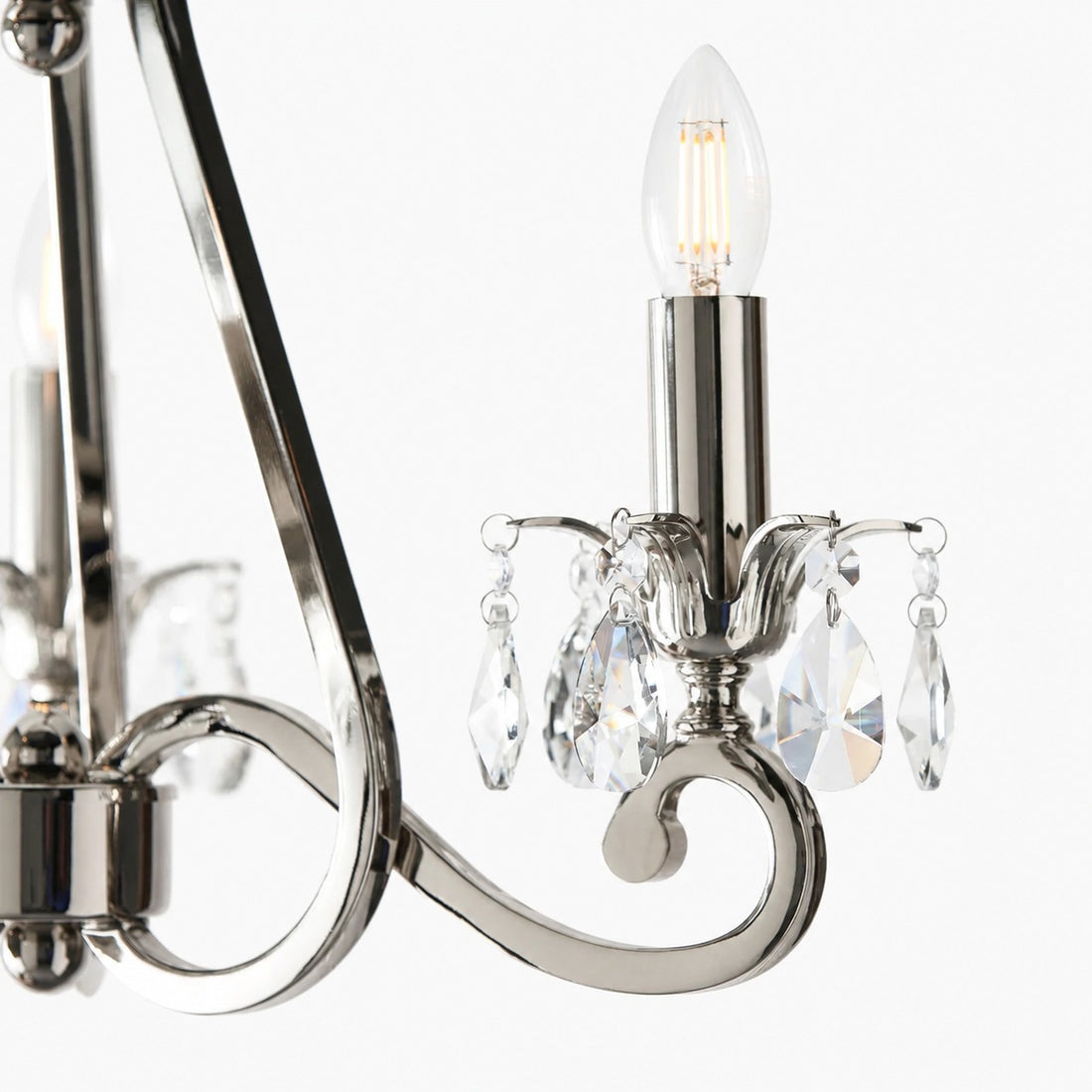Talonis Crystal Chandelier - Traditional Candle-Style Brass and Nickel for Living Room and Dining Room