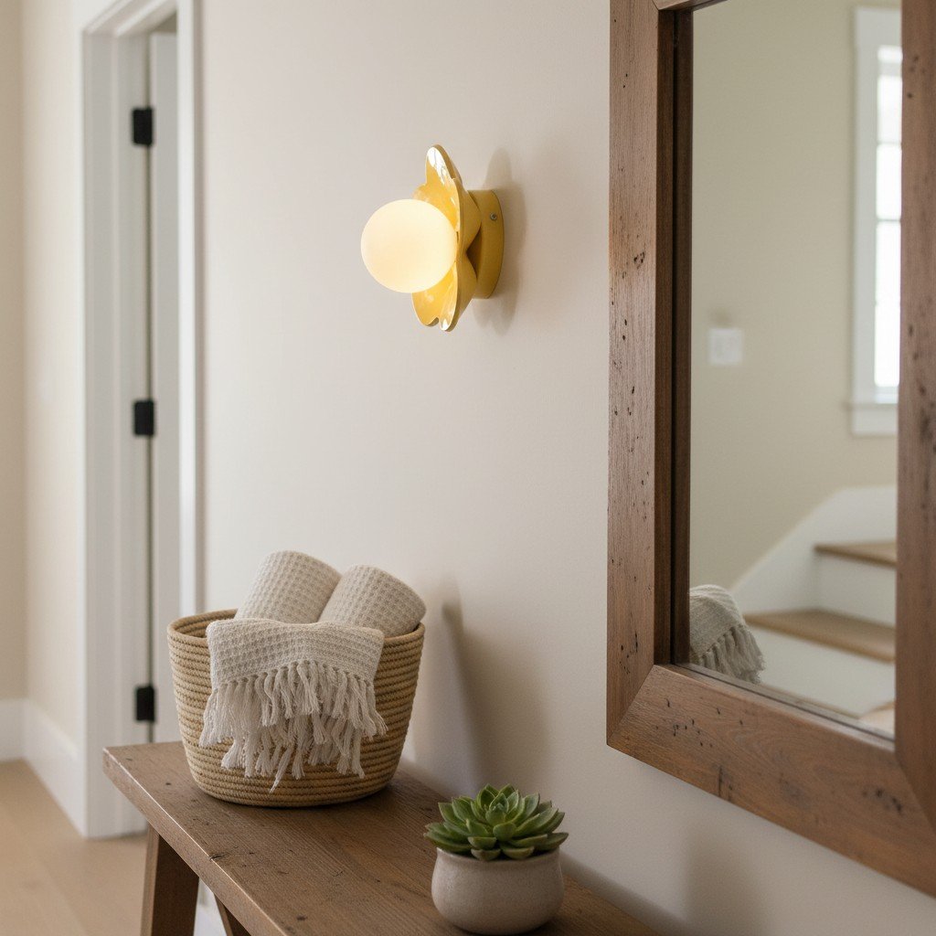 Florixa Blooming Flower Wall Sconce - Plug-in and Hardwired Lamp for Bedroom Decor