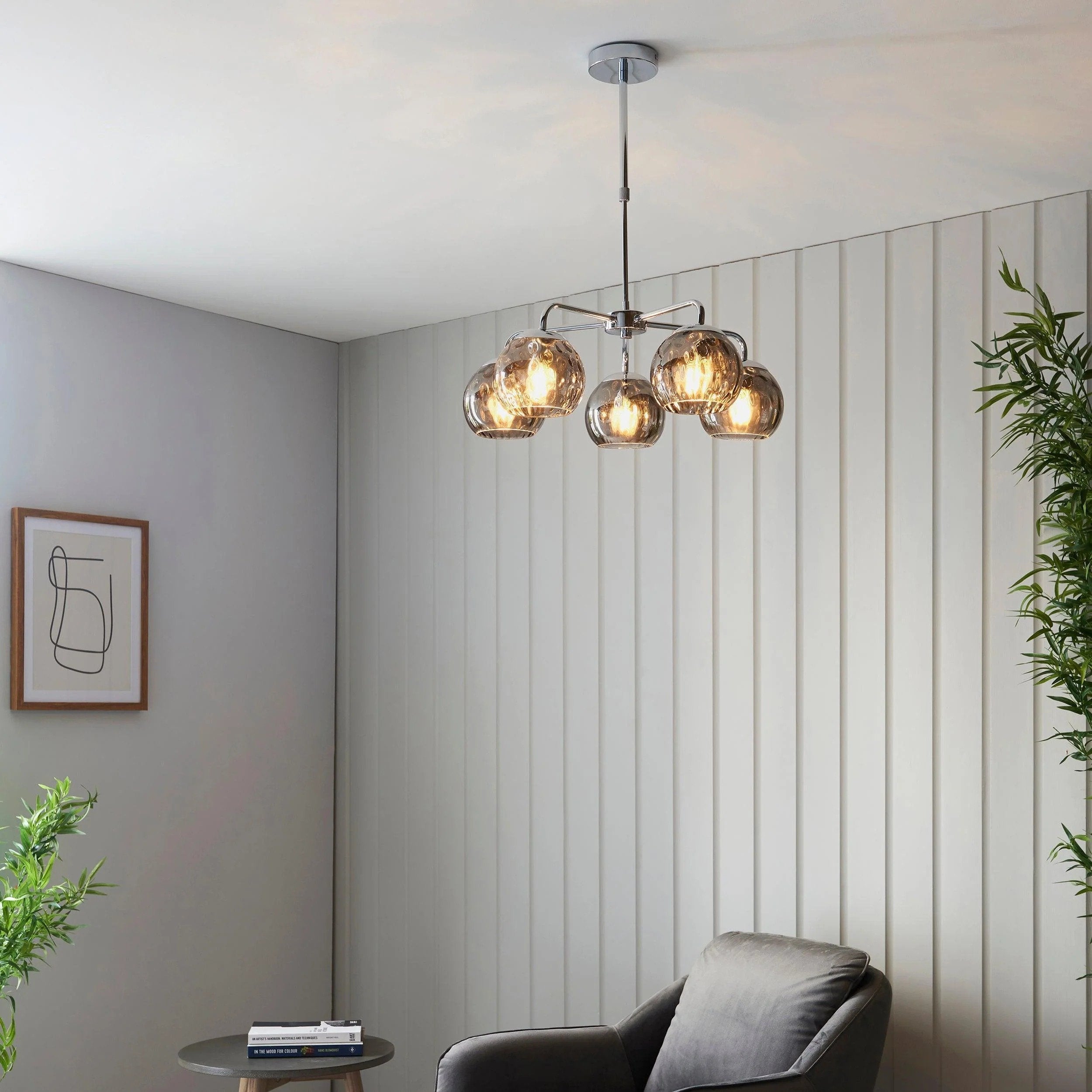 Tracian Glass Mid-Century Modern Globe Pendant Light for Dining Room