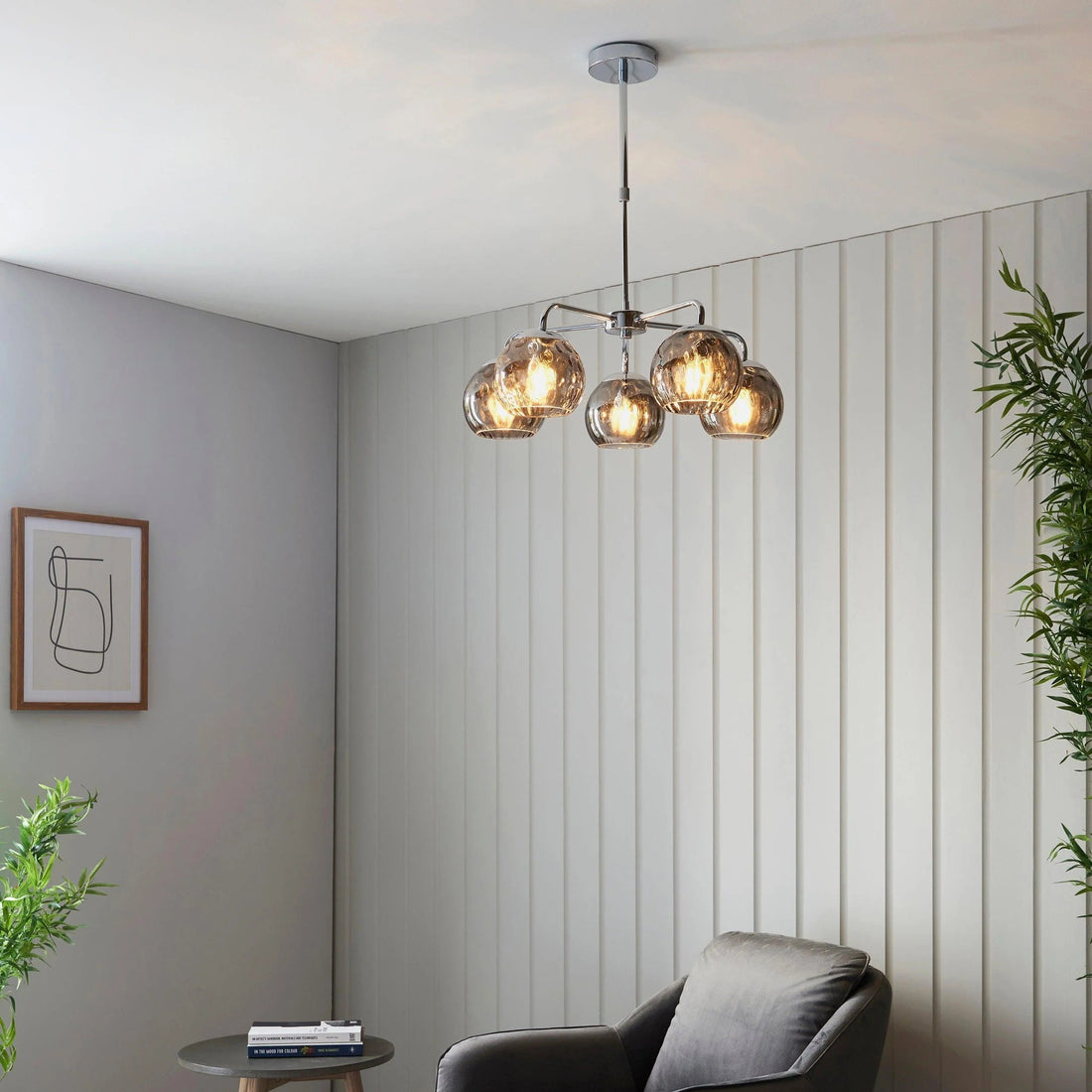 Tracian Glass Mid-Century Modern Globe Pendant Light for Dining Room