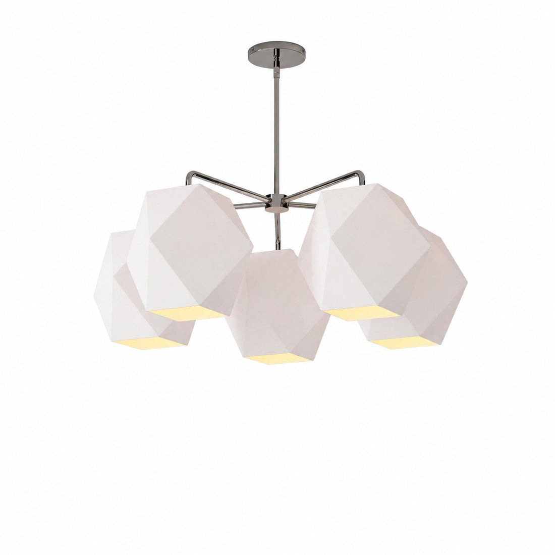 Talvior Sculptural 5-Light Chandelier - Faceted Design, Modern Finishes - Illuminate Spaces
