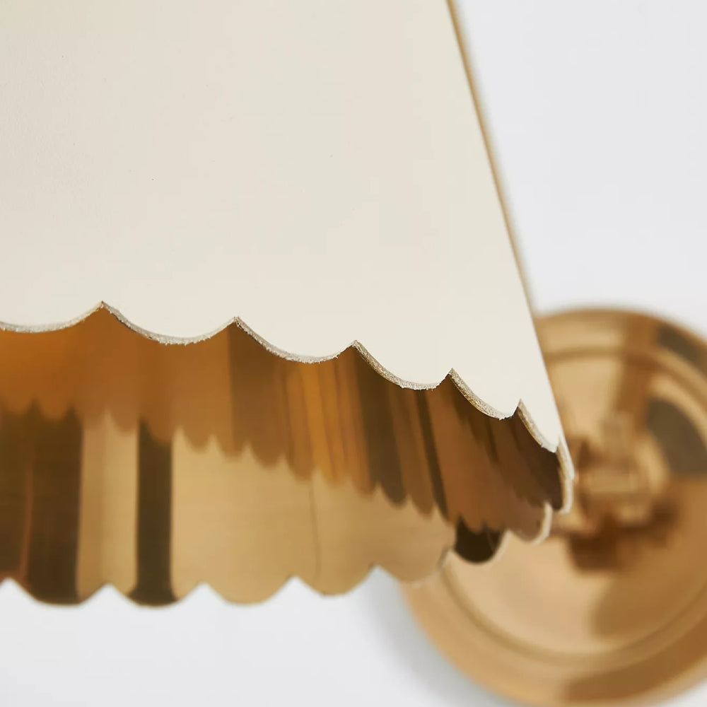 Foldray Scalloped Task Sconce - Leather Wall Light for Home