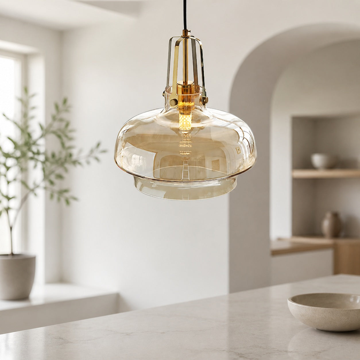 Modern Unique Shaped Fish Tank Glass Pendant Light